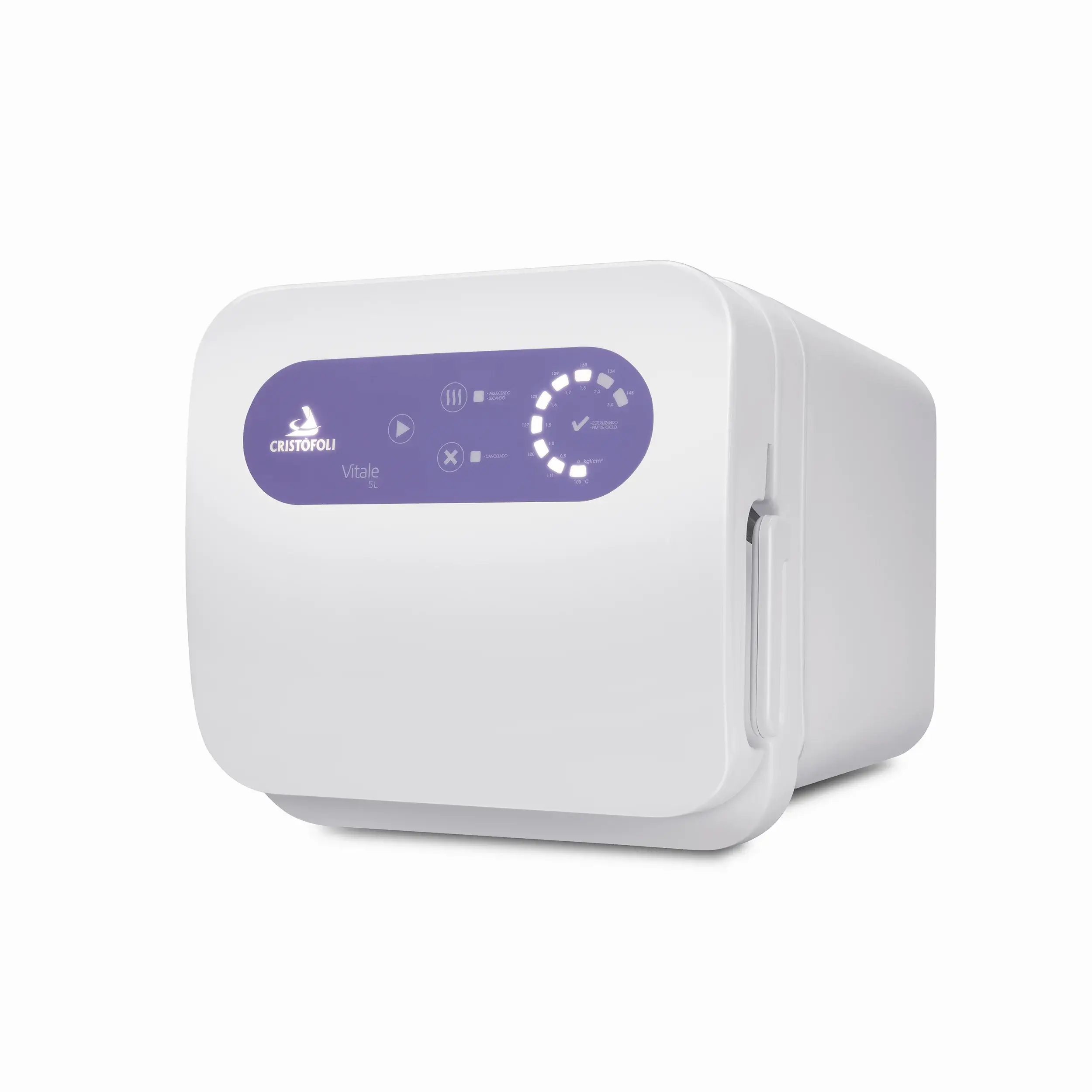 autoclave-vitale-5-litros-cristofoli-biosseguranca-esterilizacao-profissional-salao-estetica-manicure-tatuagem-body-piercing-01.webp Autoclave Vitale 5 Litros - Bivolt automático - Cristofoli - Imagem 1